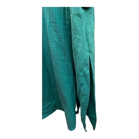 CASLON TEXTURED COTTON SLEEVELESS MAXI DRESS IN GREEN MARINE - Picture 9 of 14